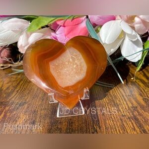 Druzy Orange Carnelian Heart 2